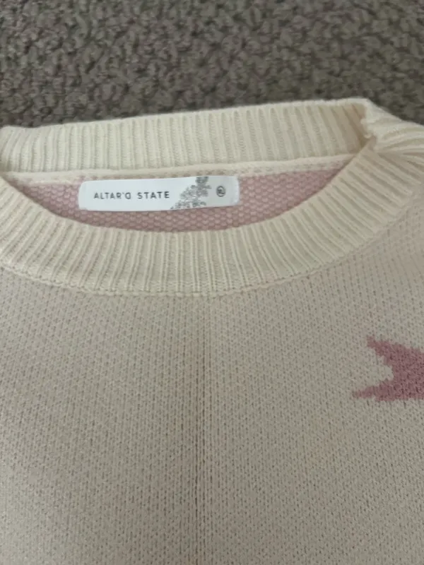 Altar'd State Pink Bow Sweater - Image 2