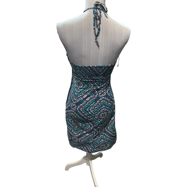 H&M Blue & Green Halter Sundress Size 6 - Image 2