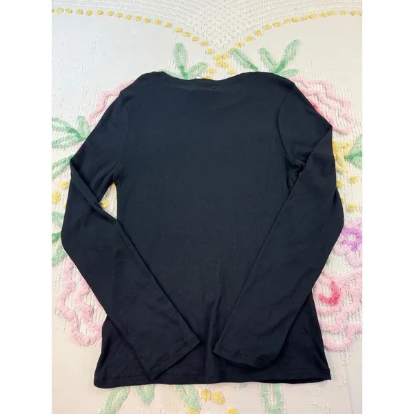 Madewell Black Ribbed Long Sleeve Crew‎ Neck Top XL New with Tags NWT - Image 7