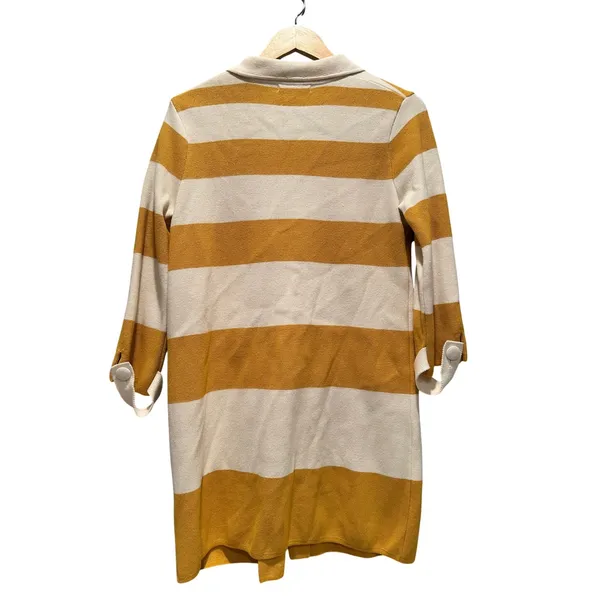 Evie Mustard Yellow‎ Striped Cardigan Sweater Small Preppy Knit - Image 2