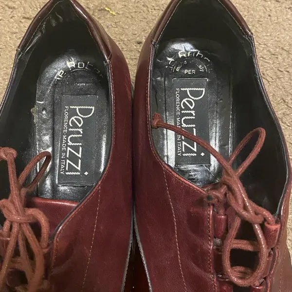 Vintage VTG‎ Peruzzi Florence Made In Italy Womens Leather Oxfords Maroon EU 38 - Image 4