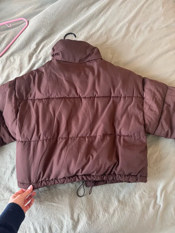 H&M Cropped Puffer Jacket in Chocolate - Image 7