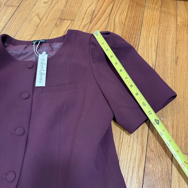 For Love & Lemons NWT Selena‎ Burgundy Short Sleeve Blazer Top Size XL - Image 8