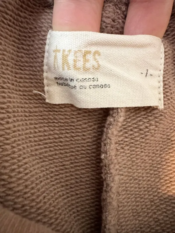 Tkees Sweatpants Size Small Earthen Wide Leg Raw Hem Pintuck‎ Terry Quiet Luxury - Image 6
