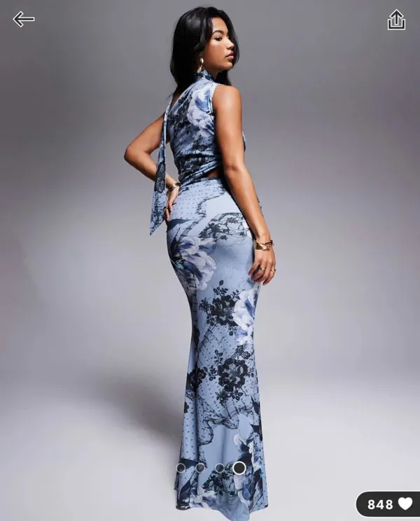 ASOS Blue Print Dress - Image 2