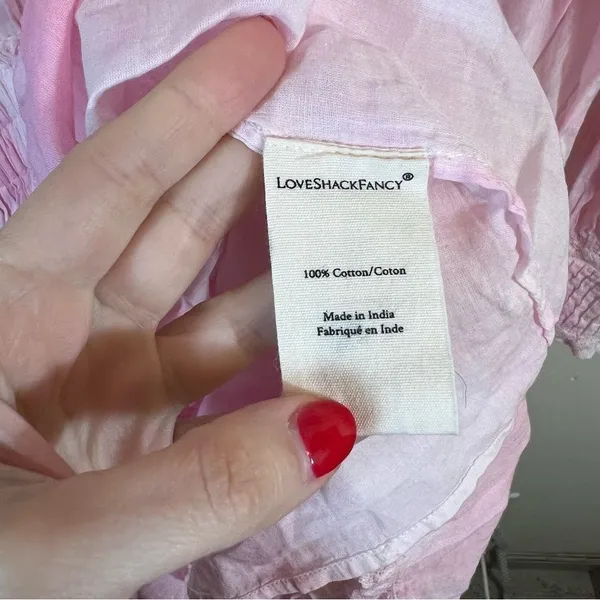 LoveShackFancy Viola Mini Dress Island Pink‎ Hand Tie Dye P - Image 8