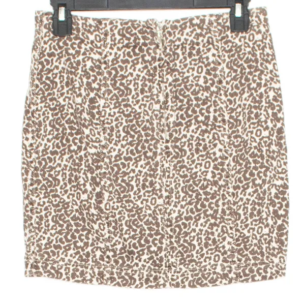 Free People Skirt Leopard Animal Y2K Mini Cottage Boho Safari Preppy Indie 6 - Image 2
