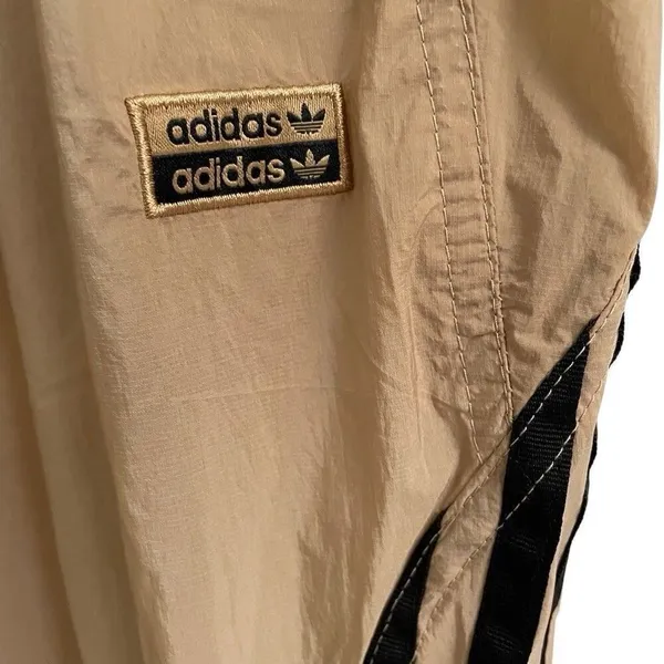 Adidas Originals Track Pants Womens 3X Athletic‎ Nylon Snap Leg Joggers Tan NEW - Image 10