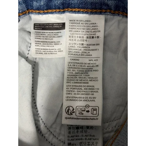 Levis Wedgie Straight High Rise Distressed Raw Hem Jeans Blue 24x28 NEW US Sz 0 - Image 12