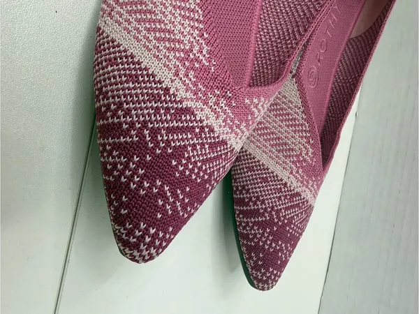 Rothy’s The Point Pink Plaid Limited Edition Breast Cancer Women’s Sz 9w - Image 12