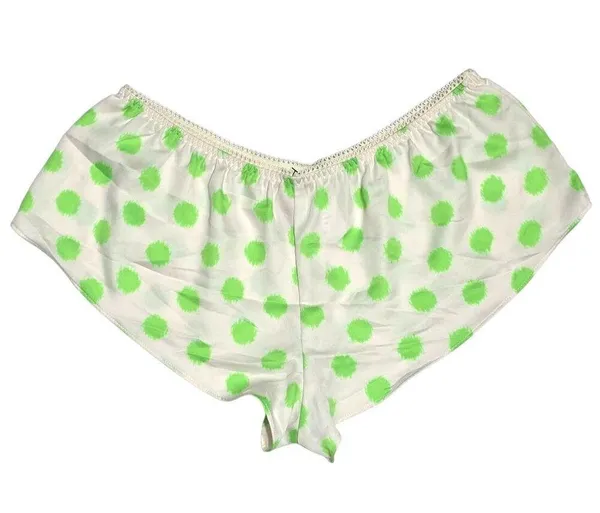 Betsey Johnson Intimates Green Dot Silky Luxe 2-Piece Pajama Short Set Small NEW - Image 12