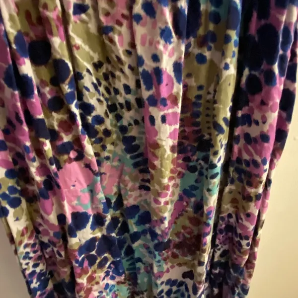 Womens Minidress L Large Mottled Print Tank Sundress Blue Purple Pink Bust 40” - Image 4