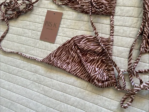 Dippin’ daisy’s Ris-k swim animal print cheeky sexy bikini set M anthro - Image 14