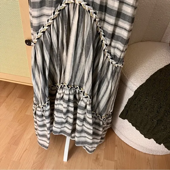 MISA Fournier Striped‎ Maxi Cotton Bohemian Dress Size Small - Image 8
