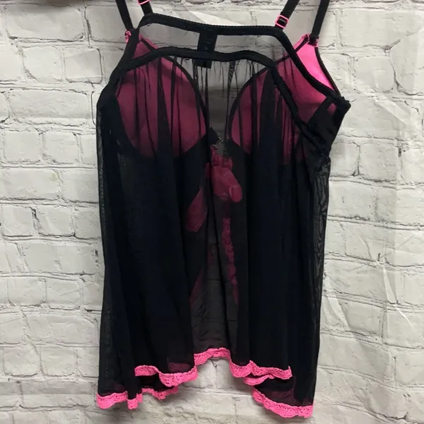 Sexy Lingerie Black w/ Pink lace Size Small - Image 8