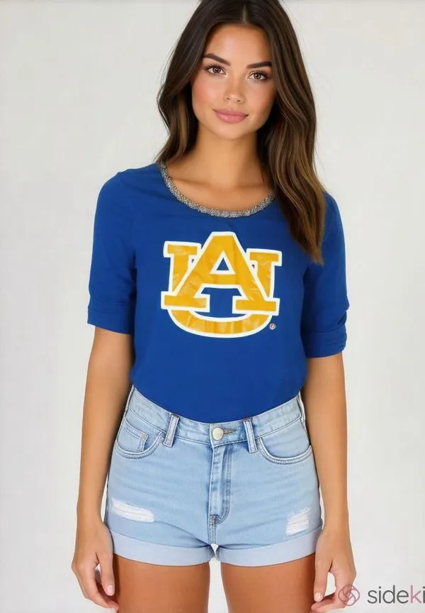 Gameday Couture Womens Size Large Auburn University Tigers Beaded High Neck Tee - Image 2