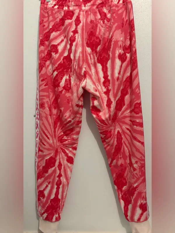 LULAROE MEDIUM ✨ breast cancer awareness Jax jogger tie dye pink + white EUC - Image 4