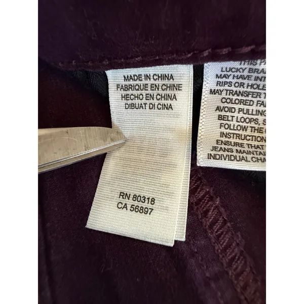 Lucky Brand Brooke Legging Jeans Purple Velour Skinny Pants Size 6/28 - Image 9