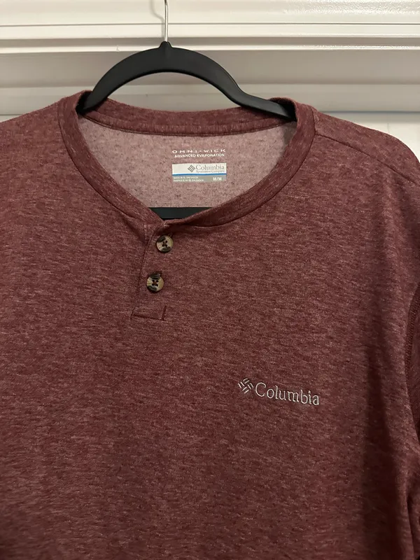 Burgundy Columbia button up long sleeve - Image 2