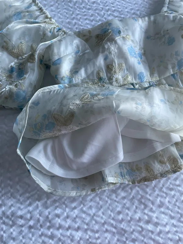 Altar'd State Floral Cropped Blouse - Image 5