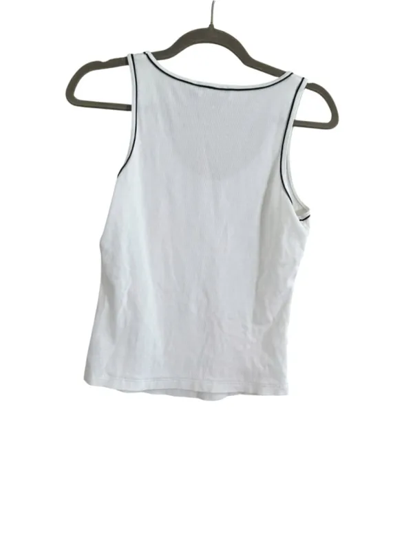 Women's Theory White & Black Scoop Neck Pima Cotton Tank Top Size S - Image 3