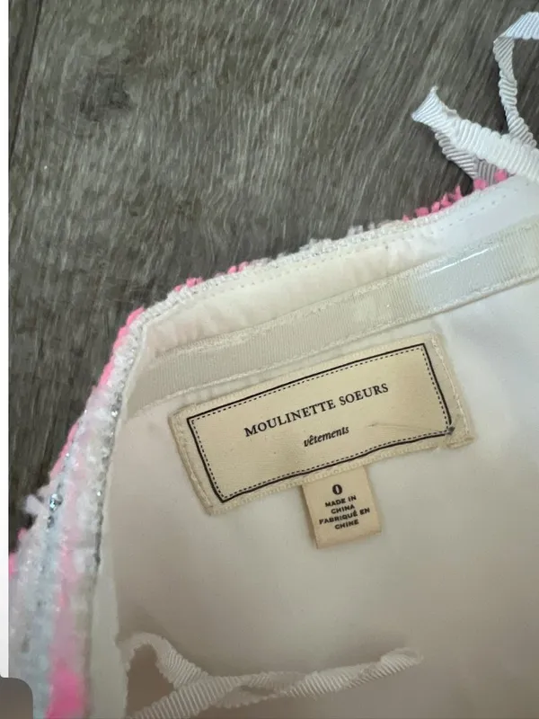 Anthropologie Moulinette Soeurs Pink Tweed Dress Women’s 0‎ Barbiecore Coquette - Image 15