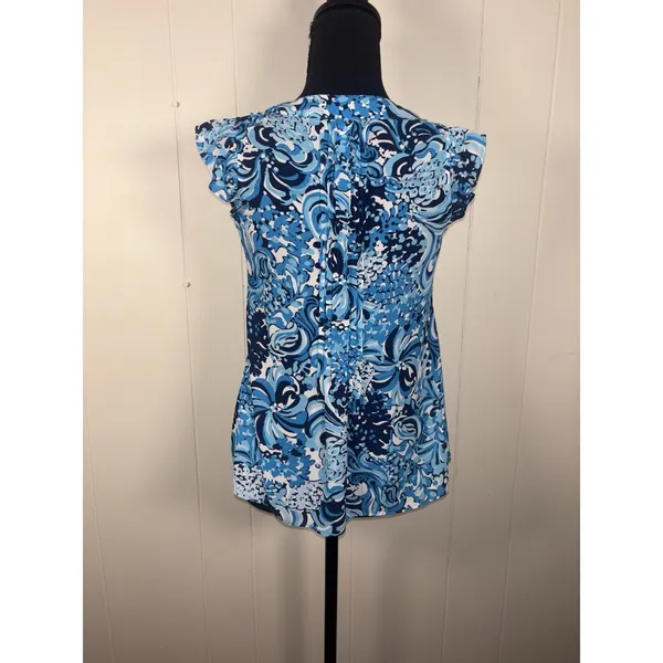 Lilly Pulitzer Joan‎ Top Resort White Blue Mermazing - XXS - Image 2