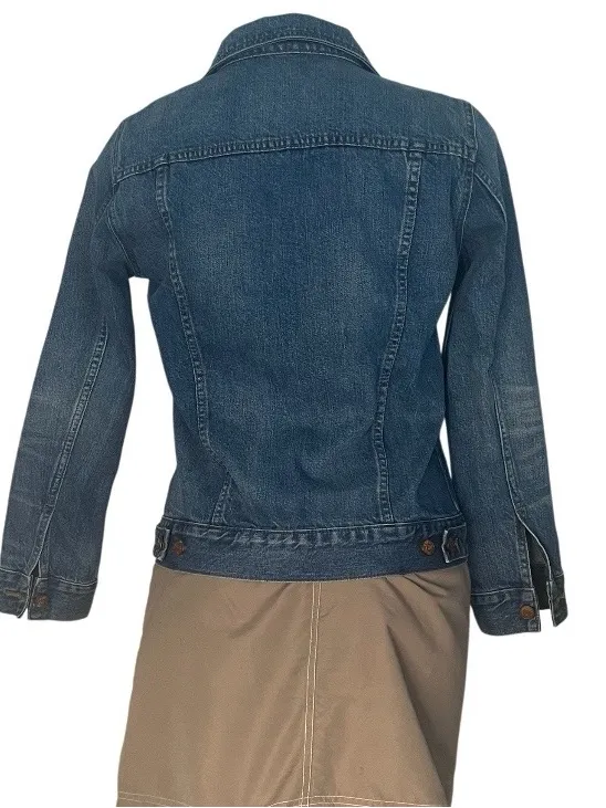 MADEWELL The Jean Jacket Pinter Wash Denim Trucker Jacket Size Medium - Image 5