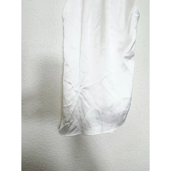 NWT Zara White Satin Halter Asymmetrical Hem Top Medium Tie Back Quiet Luxury - Image 9