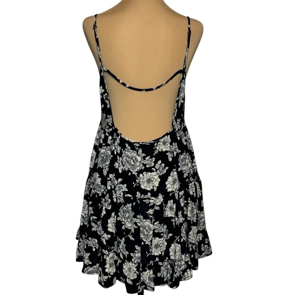 Brandy Melville Jada Dress One Size Black Floral Mini Sundress Spaghetti‎ Strap - Image 4