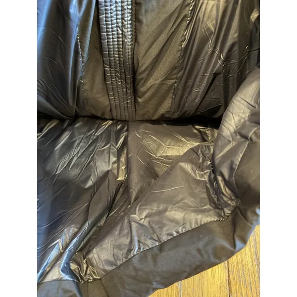 DKNY Womens XS Blk Belted Faux FurHooded Quilted Puffer Coat - Image 4