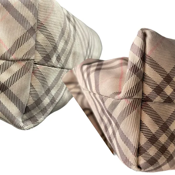 Burberry Blue Label Check Leather Trim Bucket Tote - Image 8