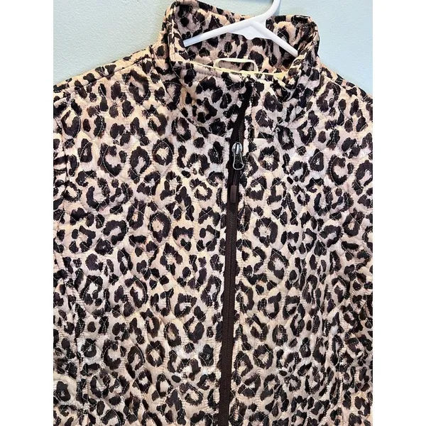 Land's End Cheeta Print Quilted Jacket Primaloft‎ Size Small - Image 2