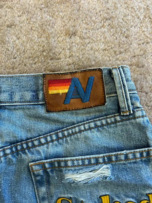 Aviator Nation Stoked Jean Denim Shorts Size 24 - Image 6