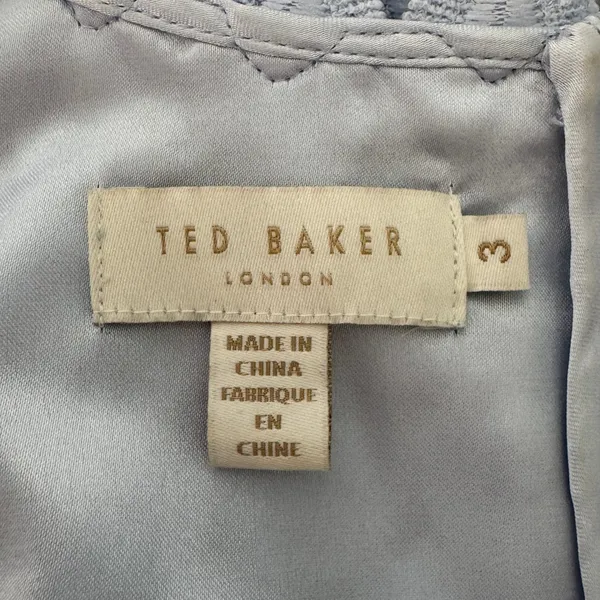 Ted Baker Jemille Sheath Dress‎ Size 8 Blue Scalloped Lace Feminine Romantic - Image 9