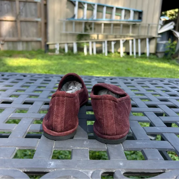 Aquatalia Size 8.5 Suede Made In Italy Ballet‎ Flat Loafers burgundy - Image 5