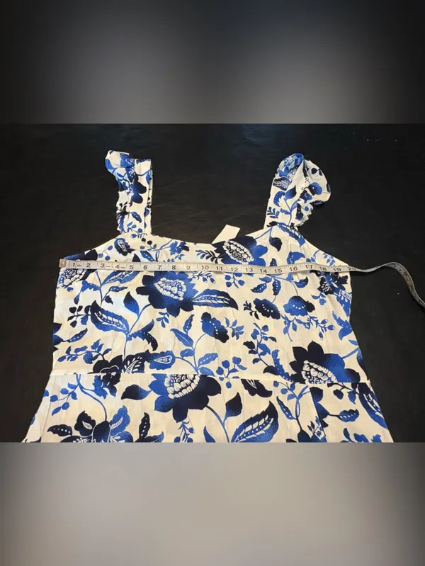 Loft NWT Blue and White Floral Maxi Dress - Women size 14 - Image 8