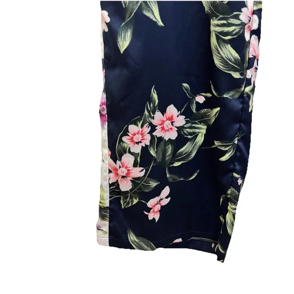 Victoria's Secret Floral Satin Pants M PJ Lounge Wide Leg Cottagecore Boho - Image 4