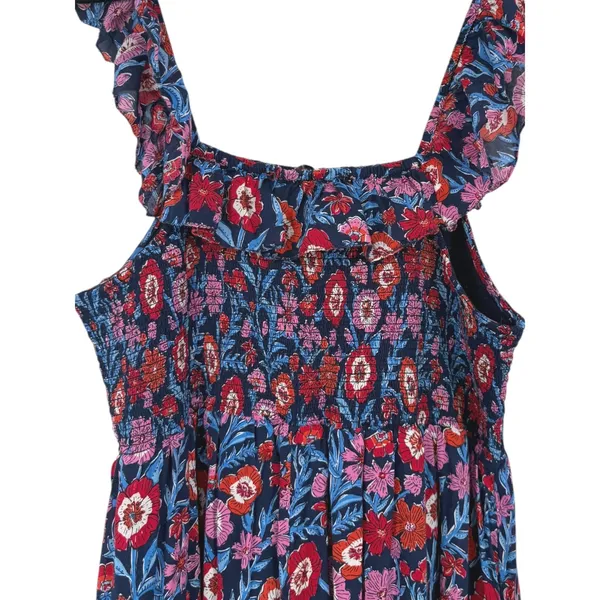 Vineyard Vines Womens Tisbury Floral Smocked Sleeveless Midi Dress Size Large - Image 6