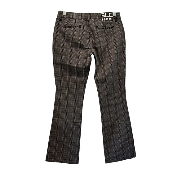 Y2K GLO Jeans Women's Size 1 Plaid Bootcut‎ low rise Trousers Black Gray Preppy - Image 4