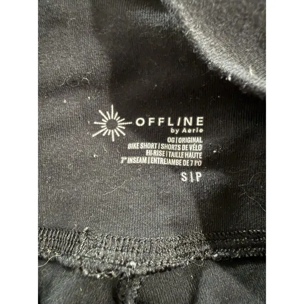 OFFLINE by Aerie Bike Shorts High‎ Rise Black Small - Image 4
