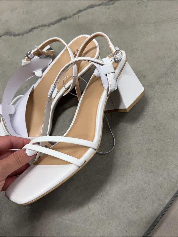 wild‎ fable White Strappy Square Toe Slingback Sandals - Image 2