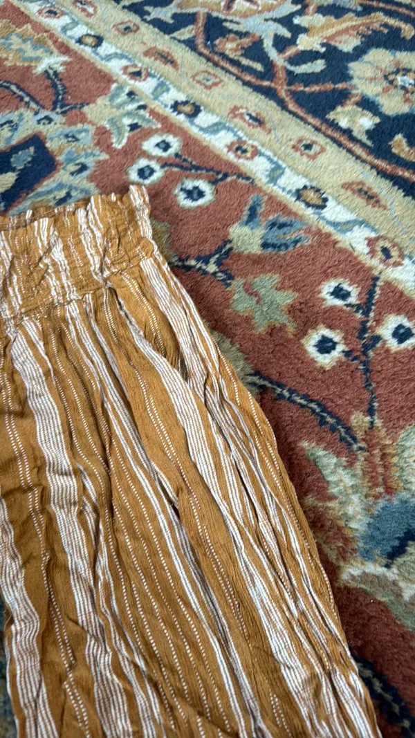 Shine Star High waisted Cropped Beach Pants In Yellow Stripe - Image 2