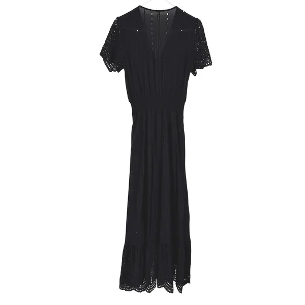 YFB Young Fabulous & Broke Black Eyelet Maxi Dress Boho Button Front S - Image 2