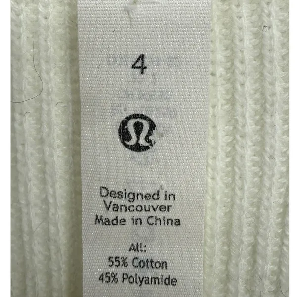 Lululemon Women's Side Slit Sweater Wrap Open Front Cardigan Ribbed Knit Size 4 - Image 3