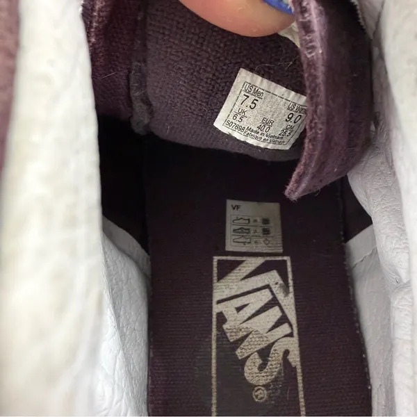 Vans‎ SK8 High Top Suede Leather Sneaker Shoe Lace Up Dark Maroon Streetwear W9 - Image 6