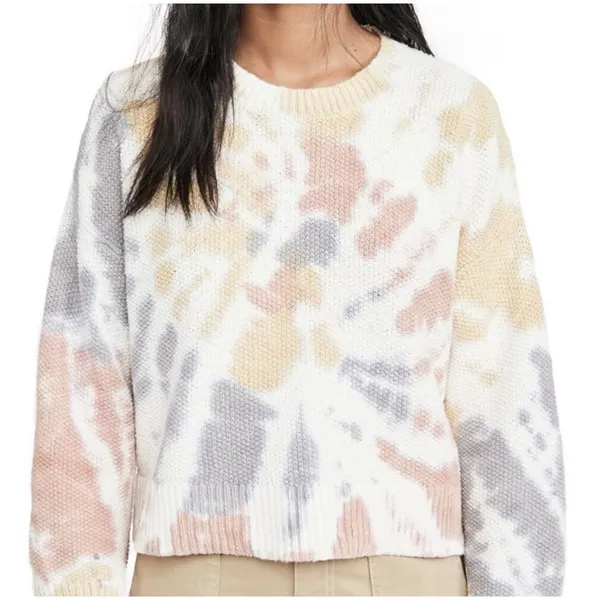 Madewell Tie-Dye Westford Pullover Sweater Pastel Cotton‎ Small Artsy Boho Boxy - Image 8