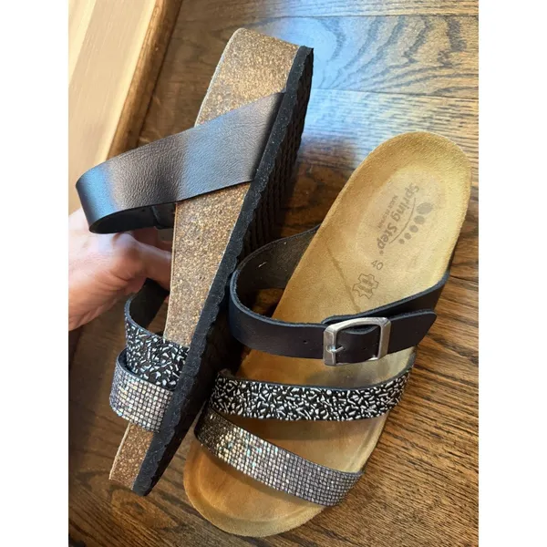 SPRING STEP ARENALL SANDALS Black Strappy Women's Sz 40 US Sz 9 - Image 6