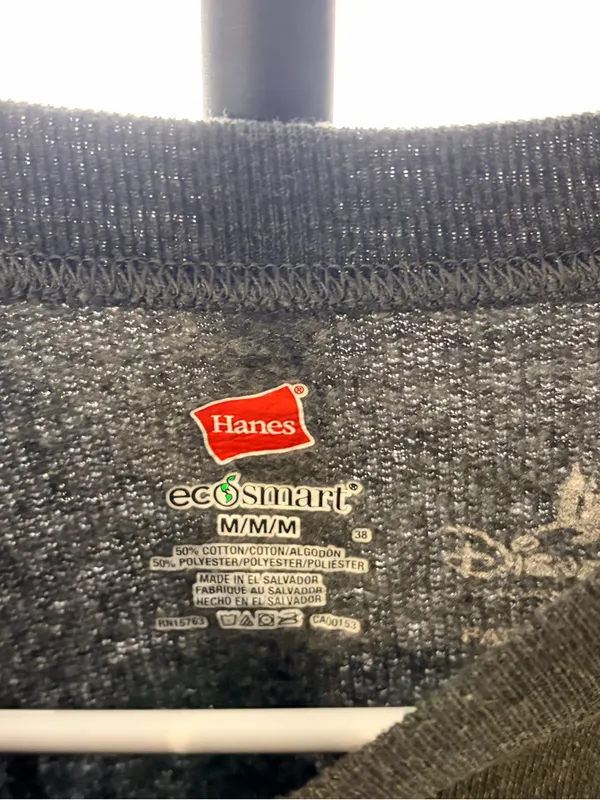 Disney Black Crewneck Sweatshirt with Red Hanes Tag - Image 4