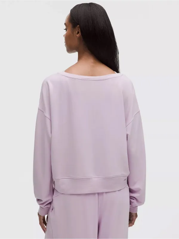 NWT Lululemon becalm Scoop-neck relaxed fit pullover lilac play size small - Image 4
